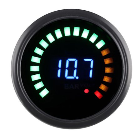 2-i-1 bilvoltmeter med LED-display och vakuumtrycksmätare 12V 2-i-1 universalmätare