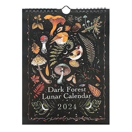 Dark Forest Lunar Calendar 2024 Inneholder 12 Original Illustrations Drawn