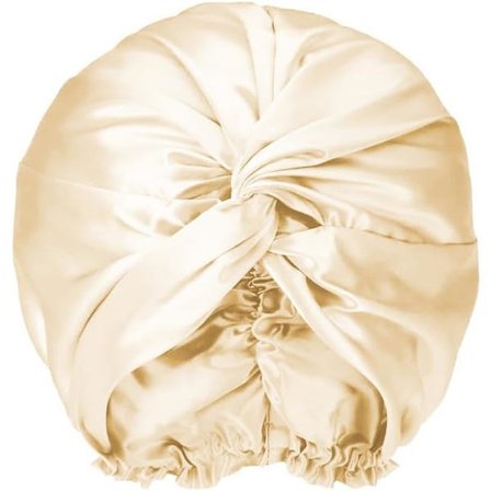 Sovmössa i siden för kvinnor, 100% mullbärssilke, duschmössa i siden, skyddar effektivt håret, passar de flesta hårtyper, ett lyxigt presentval.