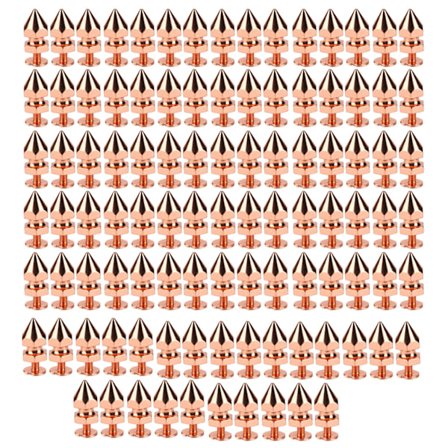 100 sett med piggete kjegler pigg pigg rosegull høy hardhet skrue bak pigger pigger sett for DIY klær vesker sko 8x14mm