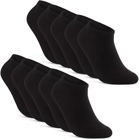 10 par låga bomullsstrumpor för män och kvinnor, svart, vitt, grått