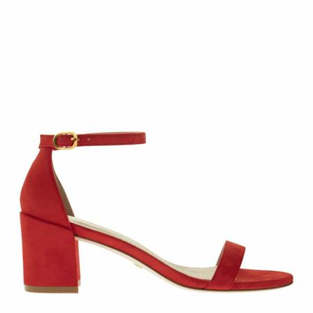 Stuart Weitzman, Simple - Suede Sandals Rood, Dames, Maat:39 EU