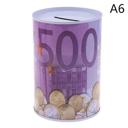 Euro Dollar Penge Sikker Cylinder Sparegris Bank For Mønter