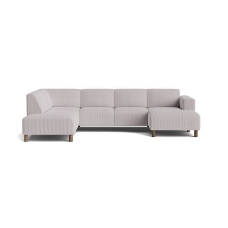 Toledo U-Form Sofa, rechts, Lincoln Hellgrau, moderner Cord-Stoff, gemütliche Wohnlandschaft mit weicher Polsterung, 78cm Höhe, Komfort