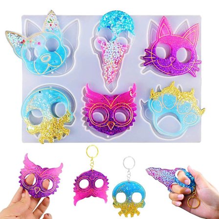 Finger nøglering harpiksform, dyr nøglering harpiksstøbning forme silikone selvforsvar Edc harpiksforme vedhængssæt