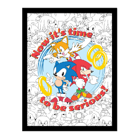 Sonic The Hedgehog It ́s Time To Be Serious Inramad Poster 40cm x