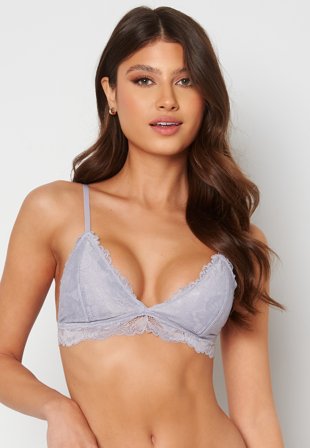 Bubbleroom - Bessie Lace Triangle Bra - Blue-lilac - Kläder