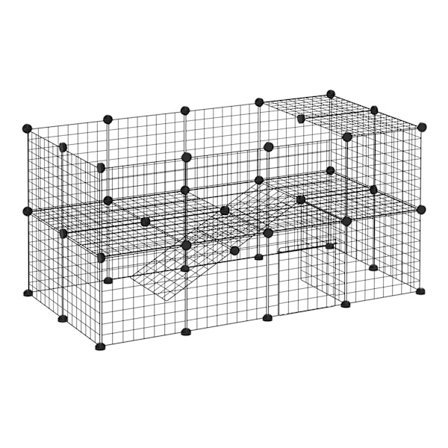 Barriere Diy Kravlegård Til Små Dyr, Hvalpe Kravlegård, 36 Paneler, Sort, 146X73X73Cm