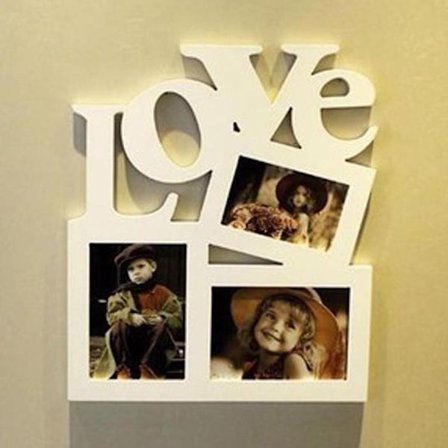 Fotoram Kreativ DIY-fotoram Hollow Love Wooden Family Fotoramar