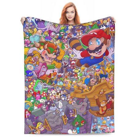 Mysig Filt för Soffa Säng Mjuk Lätt Varm Flanell Fleece för Barn Vuxna Present Finns i Flera Storlekar