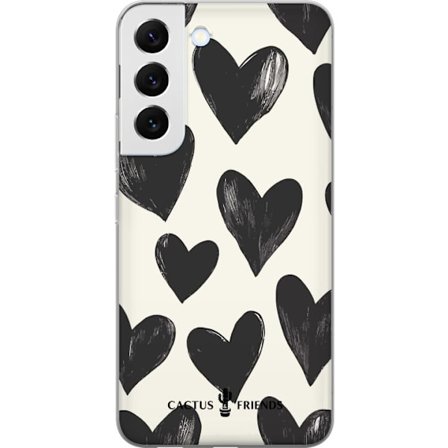 Kompatibel Mobilcover til Samsung Samsung Galaxy S22 5G Cactus and Friends - Bold Black Love Pattern