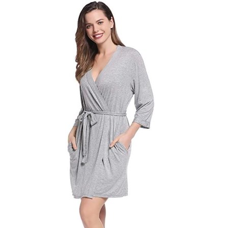 Damkoftor Kort Stickad Kimono-Koftor med Fickor