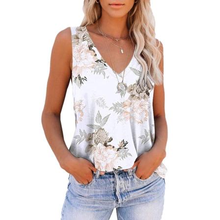 Linne med randigt print för damer Bekväm topp lös casual T-shirt med v-ringad off-shoulder white 3XL