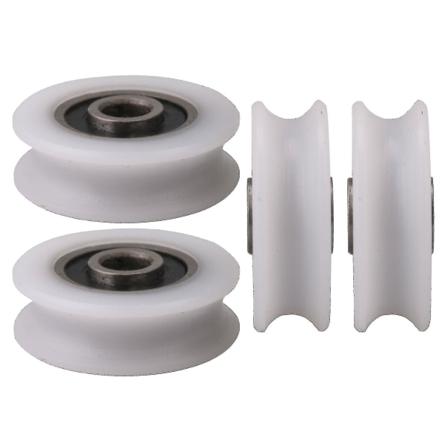 4 stk 22x6x8mm Hvit Inner Dia 6mm U-spor Nylon Remhjul For Skyvedør