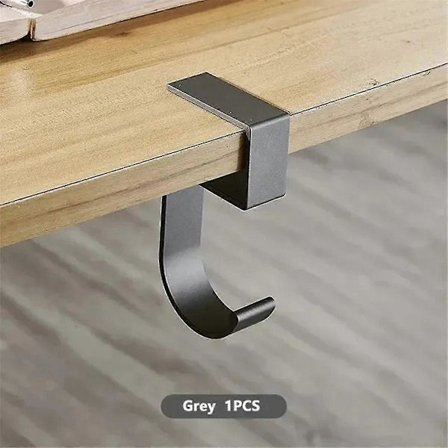 10 Formede Bordkant Kroge Studenter Skrivebord Side Hængende Taske Aftagelige Kontor Håndtaske Holdere Bord Kroge Grå