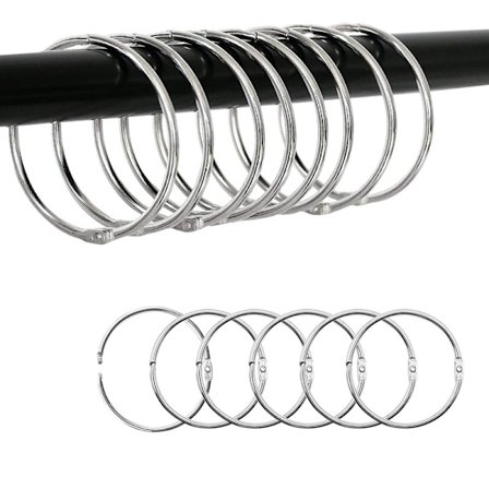 Avattavat verhorenkaat / suihkuverhorenkaat 30 kpl Silver 60 mm