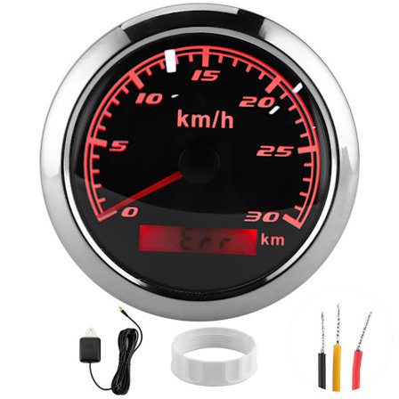 GPS Speedometer 30 km/t Odometer 85 mm IP67 Vandtæt til Båd Bil Yacht Motorcykel Sort Skive