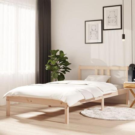 Vidaxl Sängram Massivt Trä 100x200 Cm Brun