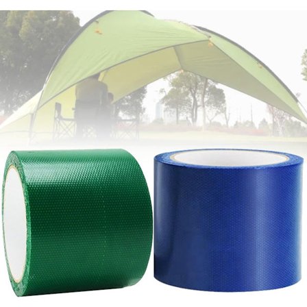Grøn + Blå Vandtæt Klæbende Tape - Telt Solcreme Tape (8*750cm Blå To-Delt Reparationssæt)