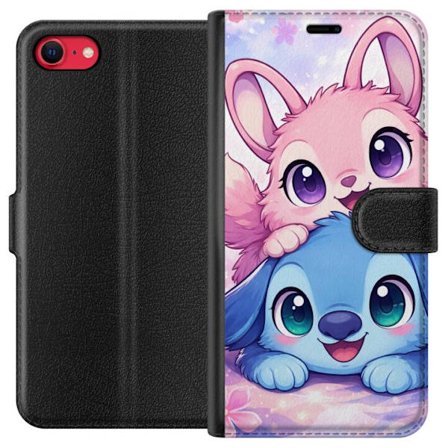 Kompatibel Tegnebogsetui til Apple Apple iPhone 7 Sød kawaii illustration med pink og blå fantasidyr, store øjne og bløde farver perfekt til børn