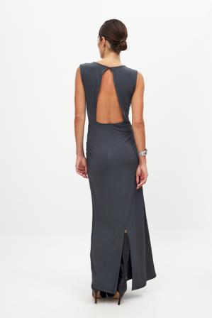 NA-KD Trend Robe longue à dos ouvert - Robes - Gris - XS (EU 32)