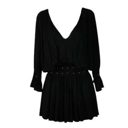 Saint Laurent Vintage Pre-owned Viscose Klänning svart, Dam, Dam, Storlek: M