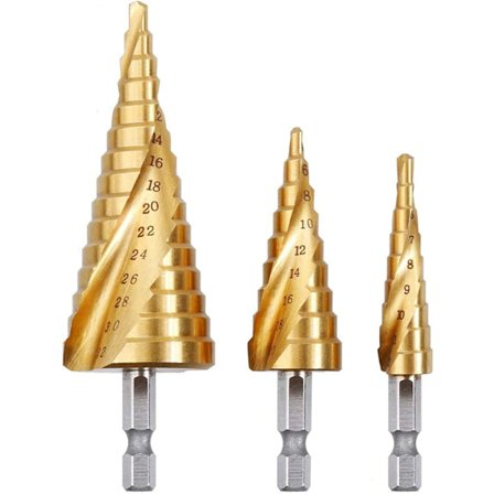 3PCS Forsænkerbor Trinbor, HSS Rustfrit Stål, 4-12/2