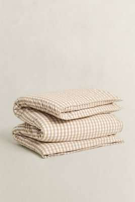 GANT - Rutete Seersucker Dobbeldyne oat beige