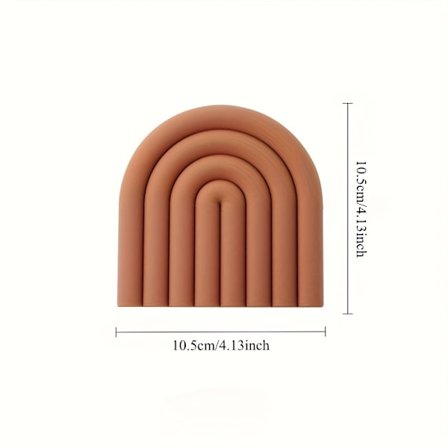 Regnbueformede kopunderlæggere - Farverige, lette silikone bordskånere med simpelt design