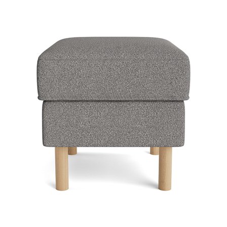 Lumo Pouf Moderner Hocker in Loop Grau, bequemer Sitzpouf mit hochwertiger Polsterung und weichem Bezug, ideal für Wohnzimmer, Höhe 43cm.