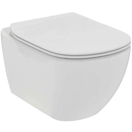 Ideal Standard Tesi - Väggmonterad WC med SoftClose-sits, RimLS+, vit T536001
