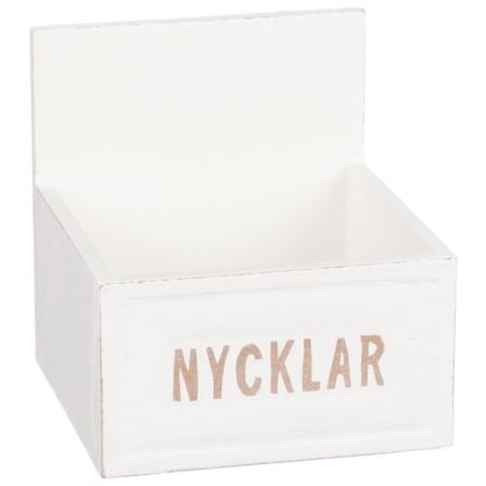 Vit Trälåda Låda - Nycklar