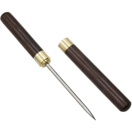 Jääpiikki, ruostumattomasta teräksestä valmistettu jääpiikki puisella kahvalla ja suojuksella keittiöön, baareihin, baarimikoille