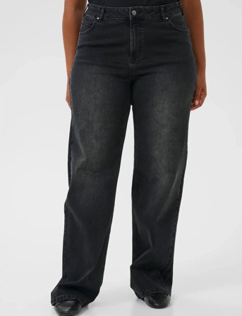 Kaffe Curve Kcflora Flared Full Lenght Jeans - Black - 54