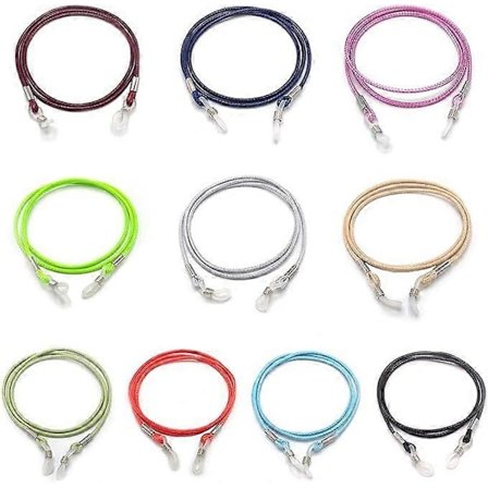 5 stk. brillesnorer, brillekjede med perler, gullfarget solbrillekjede for lesebriller, maskekjede, brilleholder