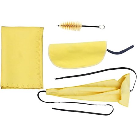 (Gul) Saksofon Rengjørings- og Vedlikeholdskit med 3 Rengjøringskluter og Munnstykkebørste Musikk Instrument Vedlikehold