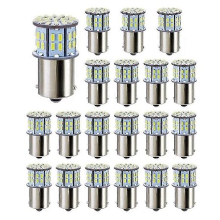 20x LED-lampor för Super Bright 3014 50-smd Vit 1156 1141 1003 Ba15s Lampor för Släpvagn Marin-Bra