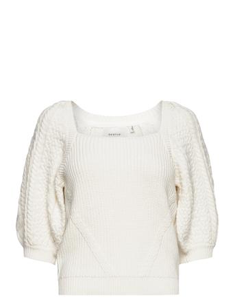 Violagz Ss Pullover Cream Gestuz