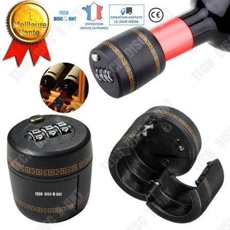 Flasklås - TD - Vintage - 3 siffror - ABS + zinklegering - Svart