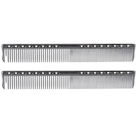 2 stk profesjonell rustfritt stål hårklipp kam salong frisør kam styling verktøy svart