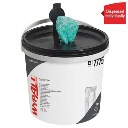 WYPALL Rengöringsservetter, bärbar dispenserbehållare, 90 ark per behållare, refill, centrummatad, grön 270 x 270mm 90/fp - Lyreco - Städ och hygien -