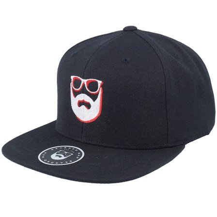 Bearded Man - Svart snapback Caps - Shadow Logo Black Snapback @ Hatstore
