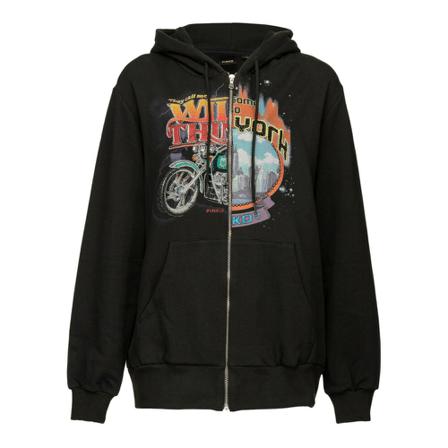 Pinko, Portovenere jersey cotton sweatshirt Zwart, Dames, Maat:L