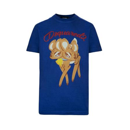 Dsquared2, Bambi t-shirts shirt Niebieski, Mężczyzna, Rozmiar: L