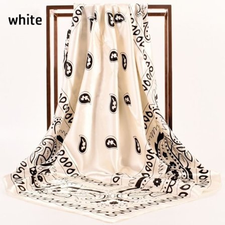 Muslim Shawls Silk Shawls WHITE - varastossa