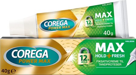 Corega Max Hold & Fresh Fiksativcreme til Tandproteser 40 g, Medicin & Pleje, Mund & Tandpleje, Tandproteseprodukter