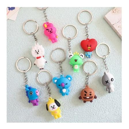 Animal Keychains Kids, 9 stycken silikon nyckelkedjor dekorati
