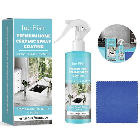 Keramisk coating spray kit til hjemmet. Forsegler og beskytter køkken- og badeværelsesoverflader til hjemmekøkkener. Modstår fingeraftryk