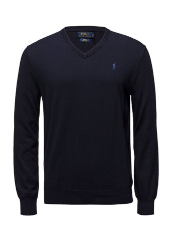 Polo Ralph Lauren Slim Fit Cotton V-Neck Sweater - Navy - XL