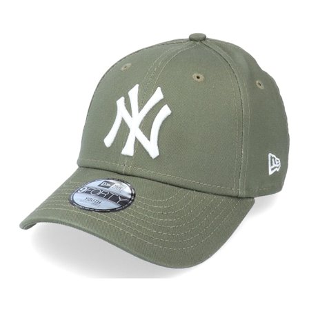 New Era - MLB Grøn adjustable Kasket - Kids New York Yankees League Essential 9FORTY Olive/White Adjustable @ Hatstore
